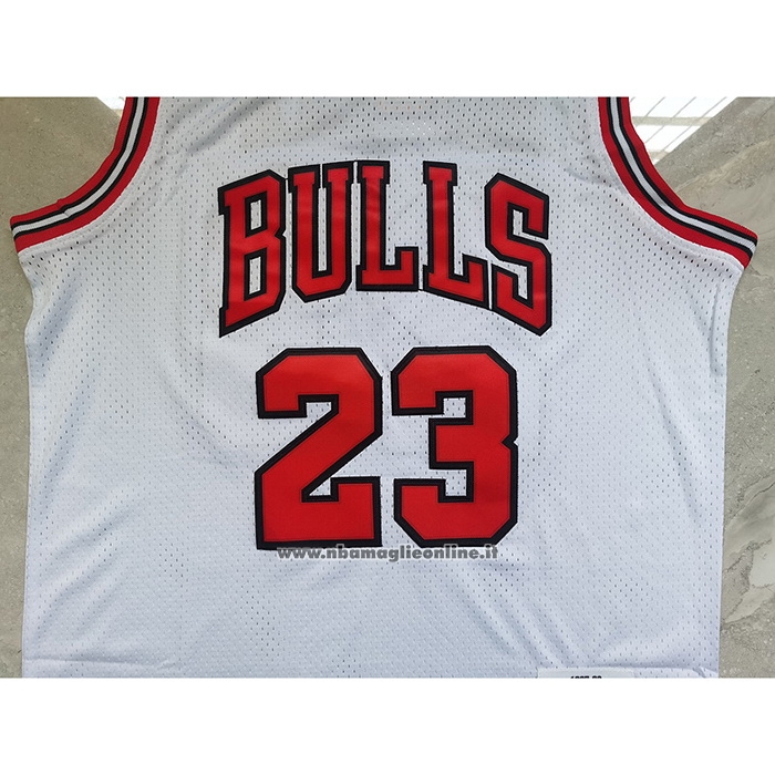 Maglia Chicago Bulls Michael Jordan #23 Mitchell & Ness 1998 NBA Finals Bianco
